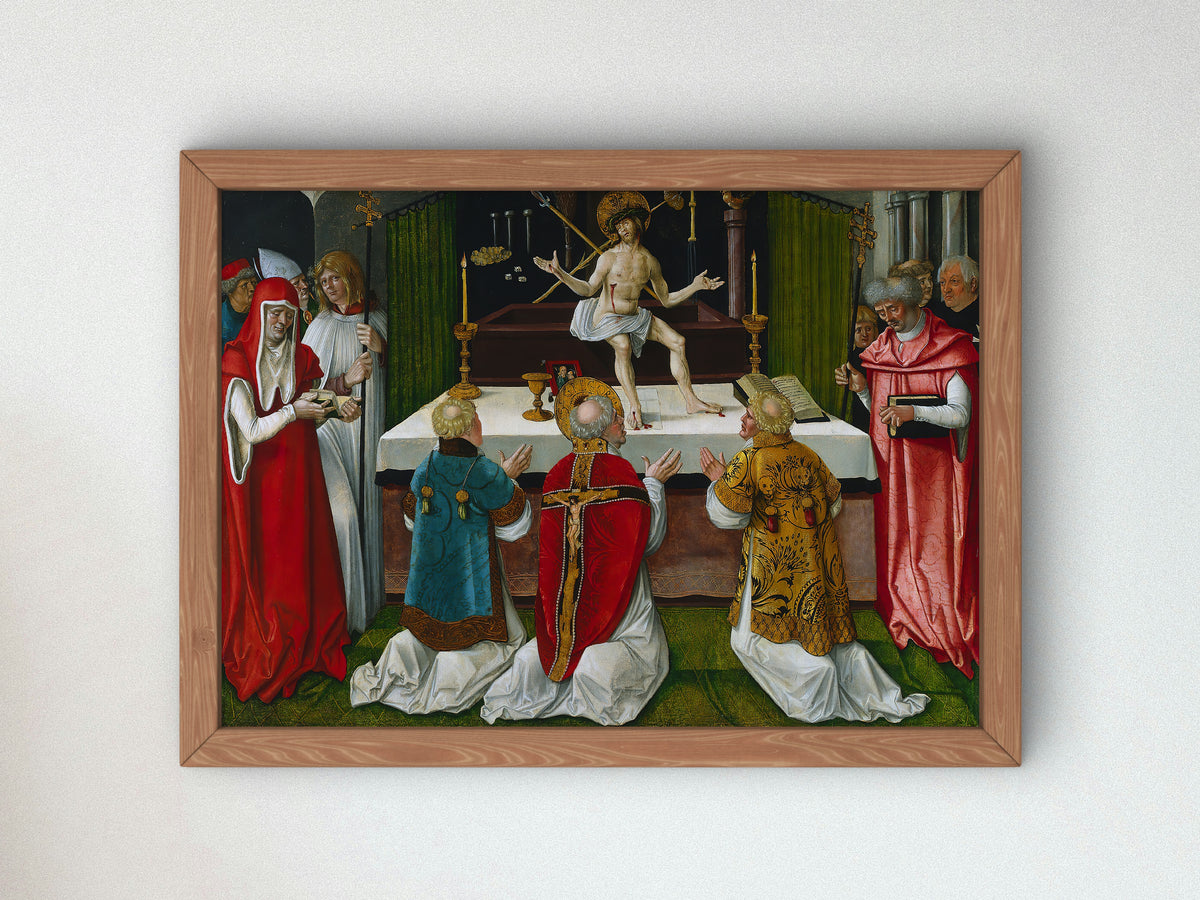 The Mass of Saint Gregory by Hans Baldung 1511, Wall Art Print, Fine Art Reproduction, Museum Quality Decor, Poster