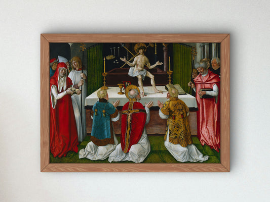 The Mass of Saint Gregory by Hans Baldung 1511, Wall Art Print, Fine Art Reproduction, Museum Quality Decor, Poster