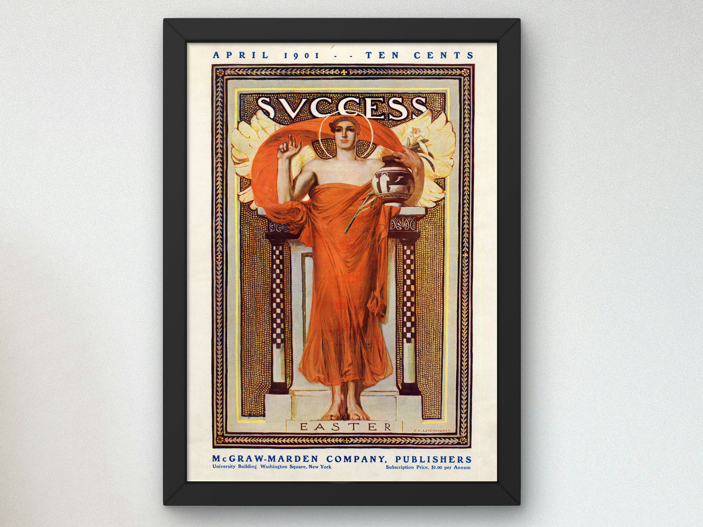 Success Easter by Joseph Christian Leyendecker 1901, Wall Art Print, Fine Art Reproduction, Museum Quality Decor, Poster