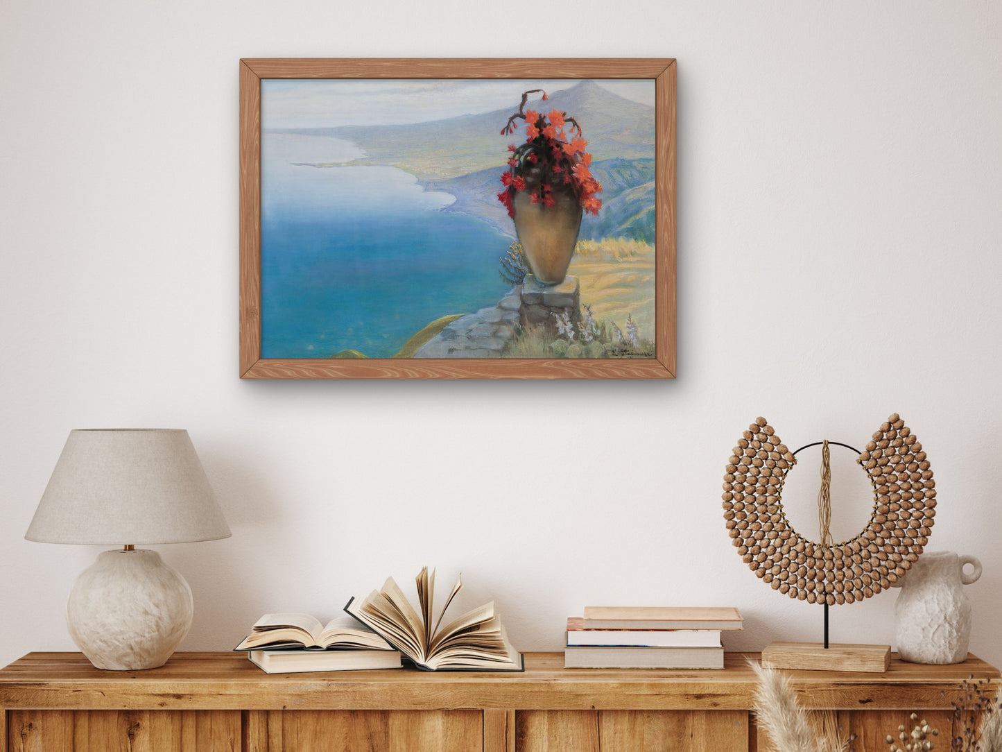 View of Taormina by Kazimierz Stabrowski 1901, Wall Art Print, Fine Art Reproduction, Museum Quality Decor, Poster