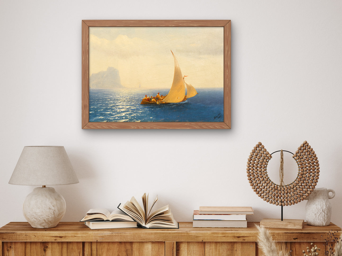 Sailing Boat off the Coast of Capri by Ivan Aivazovsky 1855, Wall Art Print, Fine Art Reproduction, Museum Quality Decor, Poster