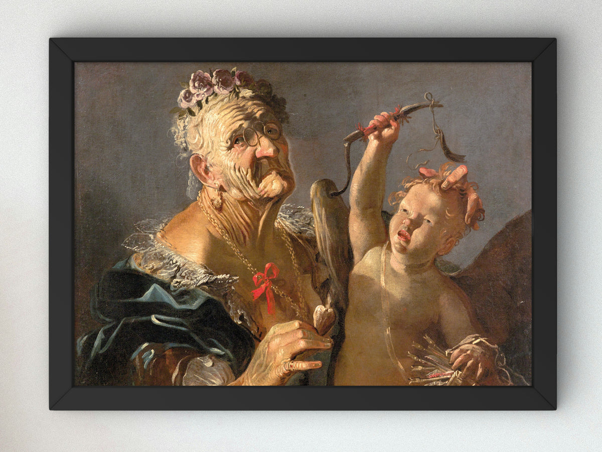 Allegory of Old Age by Lombard School 1700, Wall Art Print, Fine Art Reproduction, Museum Quality Decor, Poster