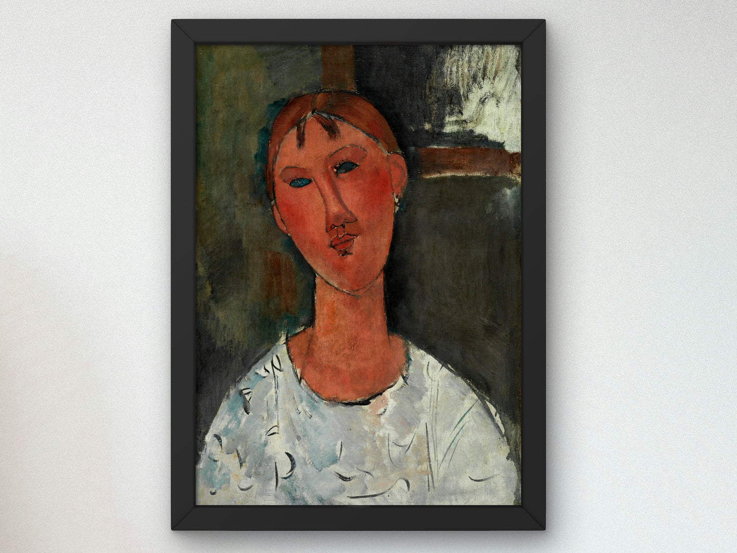 Girl in a White Blouse by Amedeo Modigliani, Wall Art Print, Fine Art Reproduction, Museum Quality Decor, Poster
