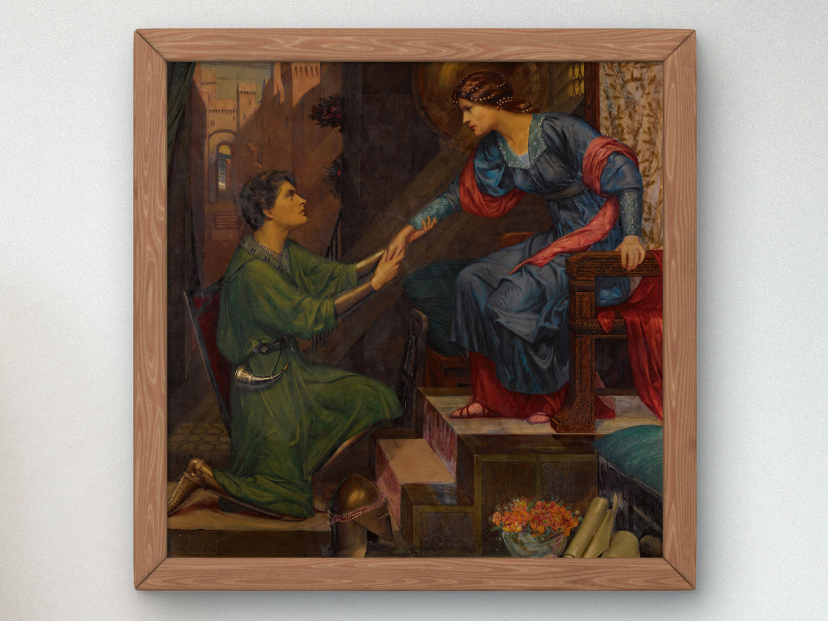 Tristram and Yseult by Sidney Harold Meteyard, Wall Art Print, Fine Art Reproduction, Museum Quality Decor, Poster