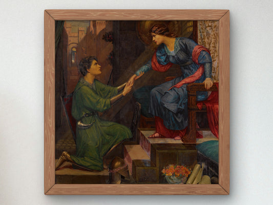 Tristram and Yseult by Sidney Harold Meteyard, Wall Art Print, Fine Art Reproduction, Museum Quality Decor, Poster