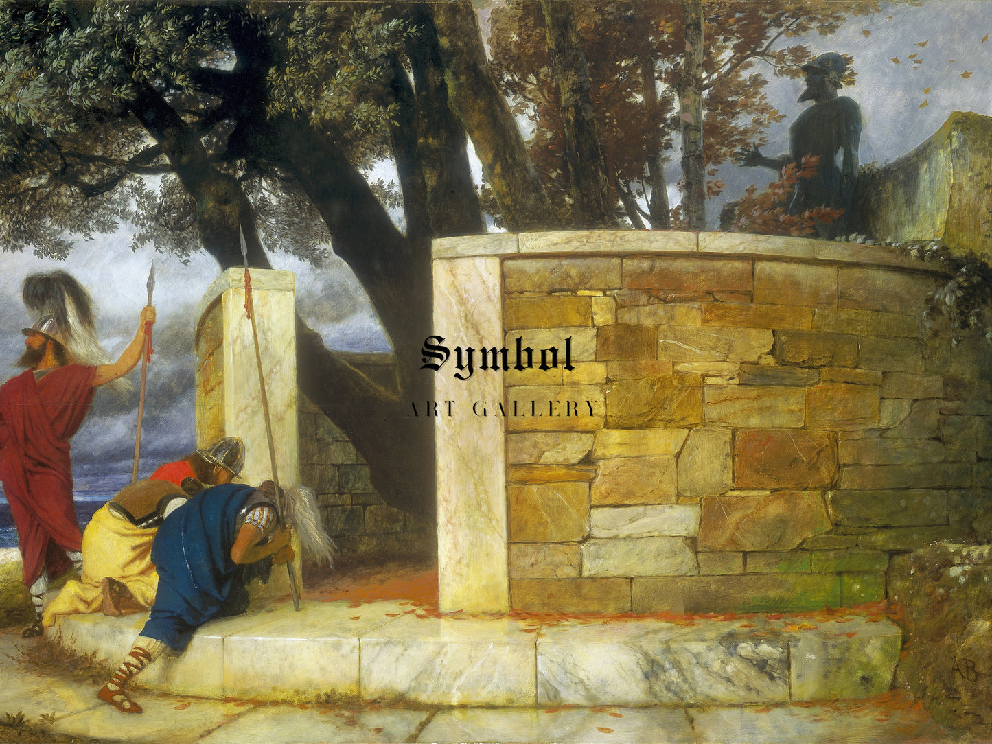 The Sanctuary of Hercules by Arnold Böcklin 1884, Wall Art Print, Fine Art Reproduction, Museum Quality Decor, Poster