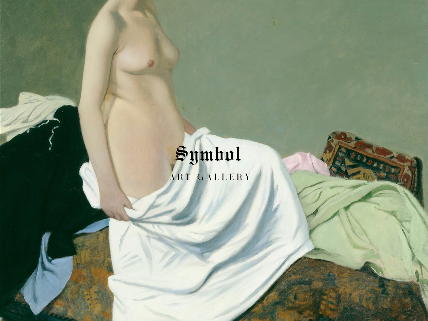Standing Nude Holding Gown on Her Knee by Félix Vallotton 1904, Wall Art Print, Fine Art Reproduction, Museum Quality Decor, Poster