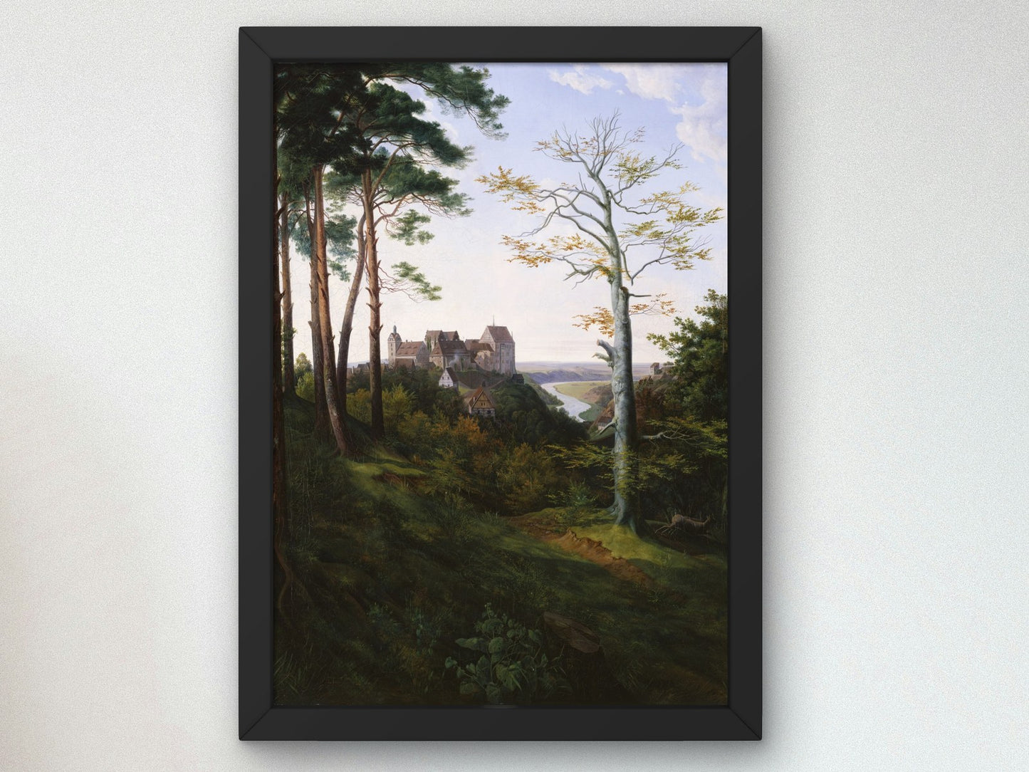 Schloss Colditz by Ernst Ferdinand Oehme 1830, Wall Art Print, Fine Art Reproduction, Museum Quality Decor, Poster