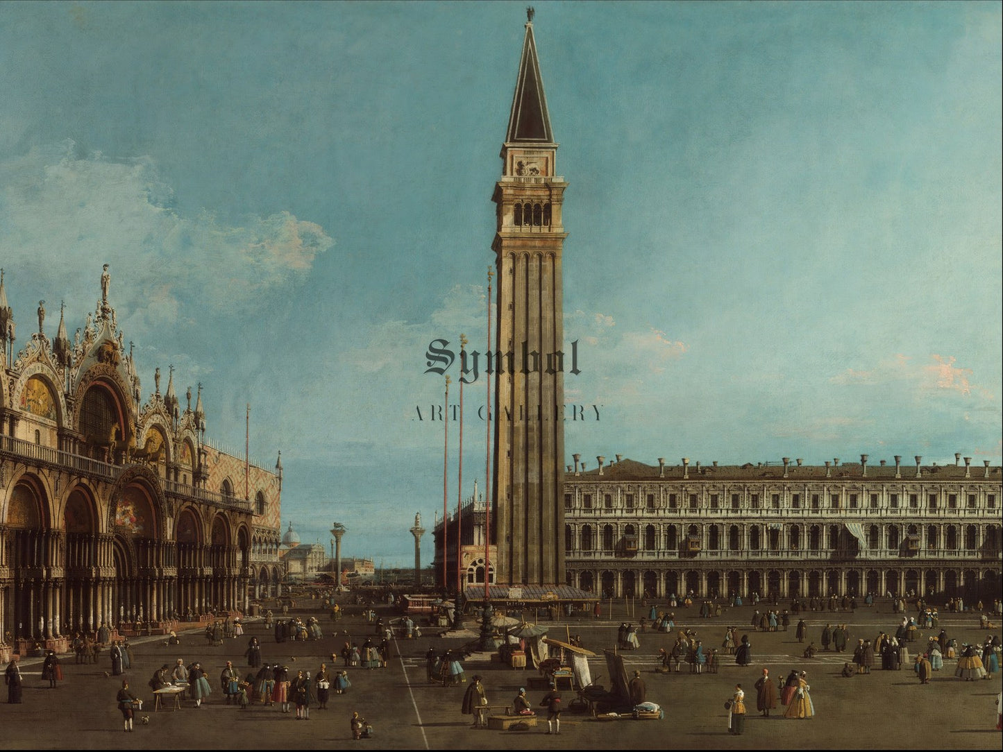 The Piazza San Marco Venice by Canaletto 1746, Wall Art Print, Fine Art Reproduction, Museum Quality Decor, Poster