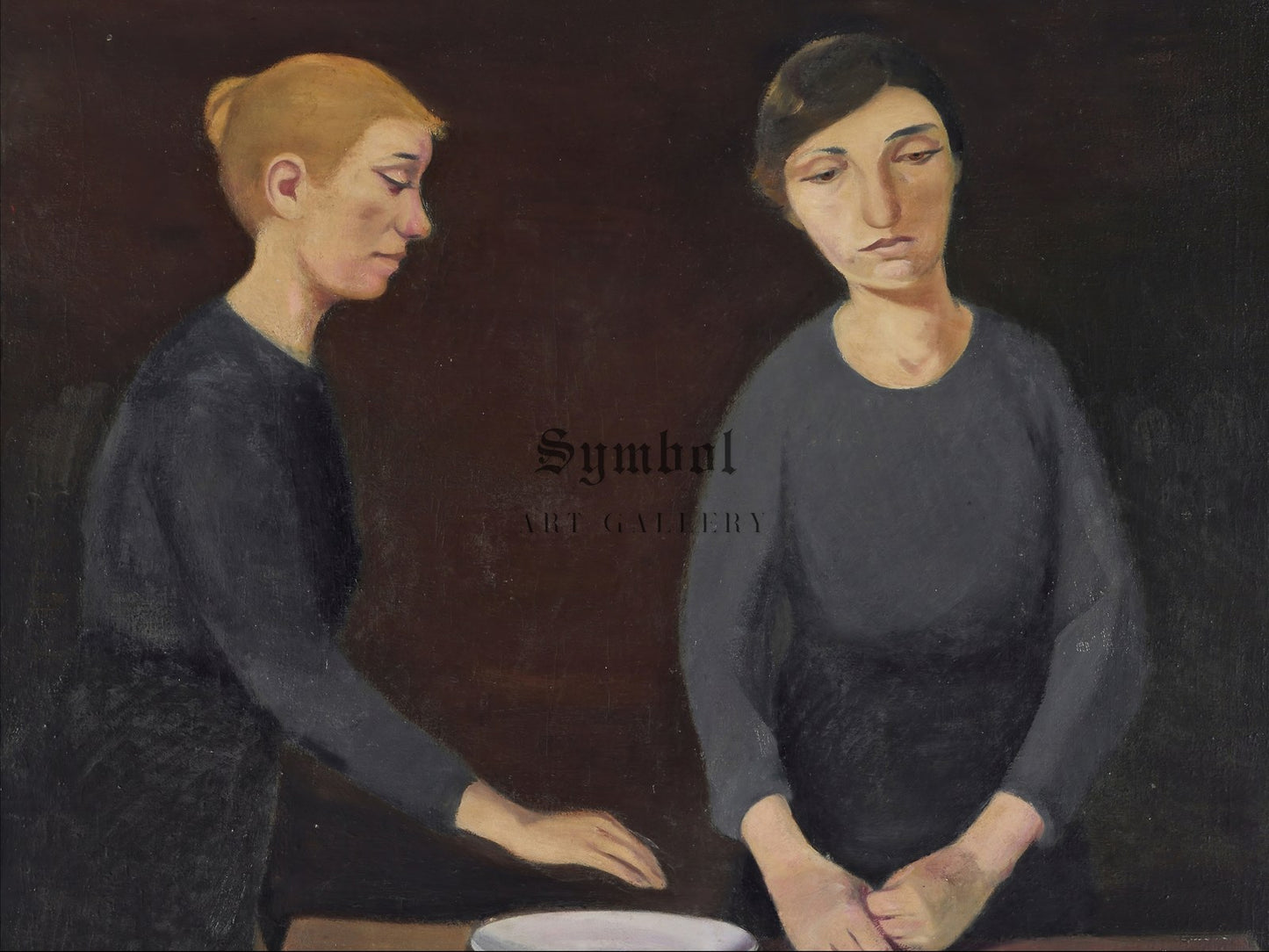 Refugee Women At the Table by Aleksandrs Dreivins 1916, Wall Art Print, Fine Art Reproduction, Museum Quality Decor, Poster