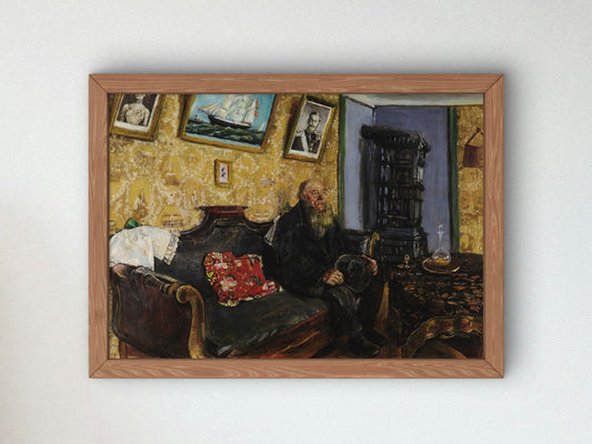 Visita di Condoglianza by Christian Krohg 1910, Wall Art Print, Fine Art Reproduction, Museum Quality Decor, Poster