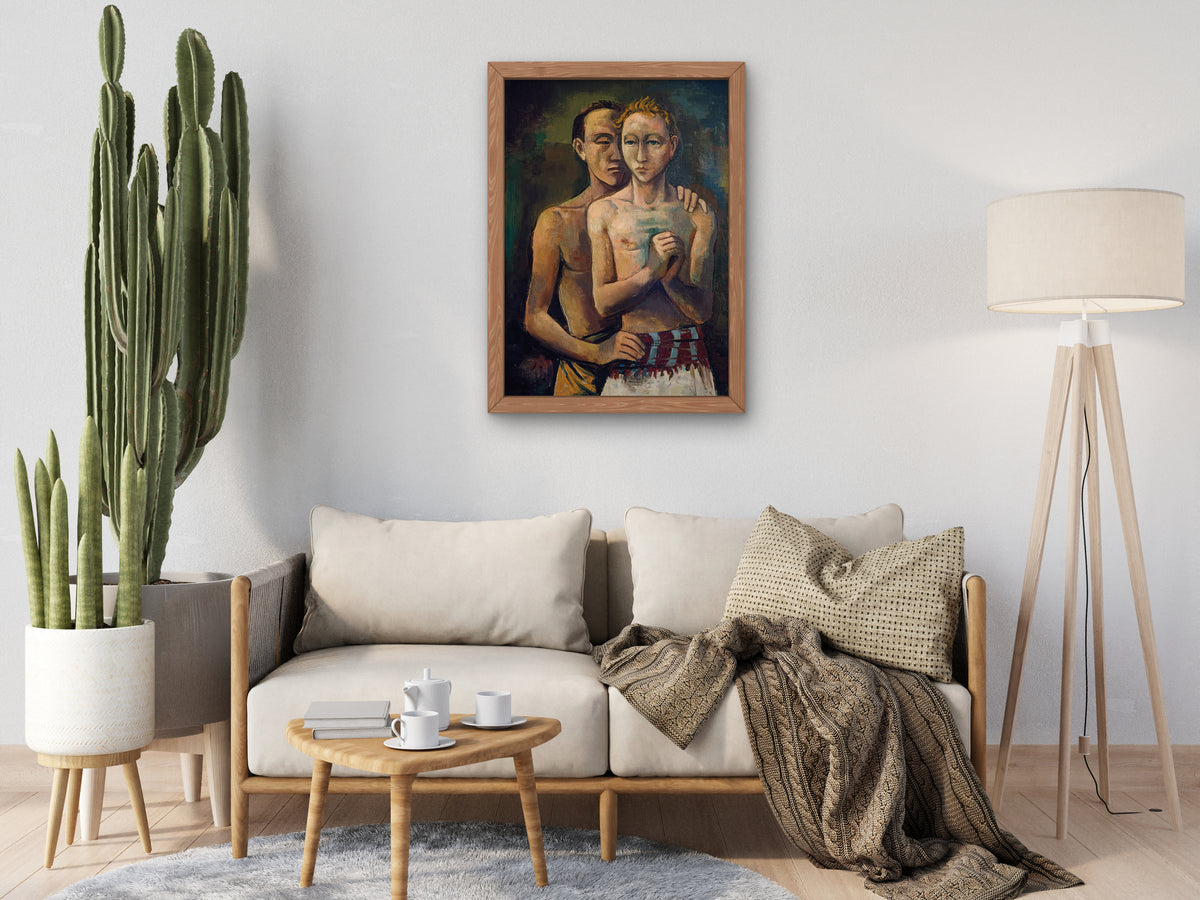 Two Friends by Karl Hofer 1926, Wall Art Print, Fine Art Reproduction, Museum Quality Decor, Poster