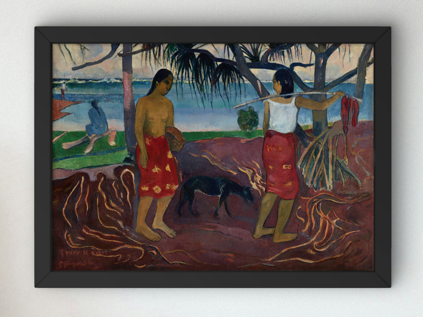 Two Tahitian Women with Mango by Paul Gauguin 1899, Wall Art Print, Fine Art Reproduction, Museum Quality Decor, Poster