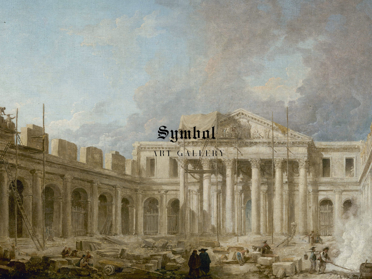 The School of Surgery under Construction by Hubert Robert 1773, Wall Art Print, Fine Art Reproduction, Museum Quality Decor, Poster