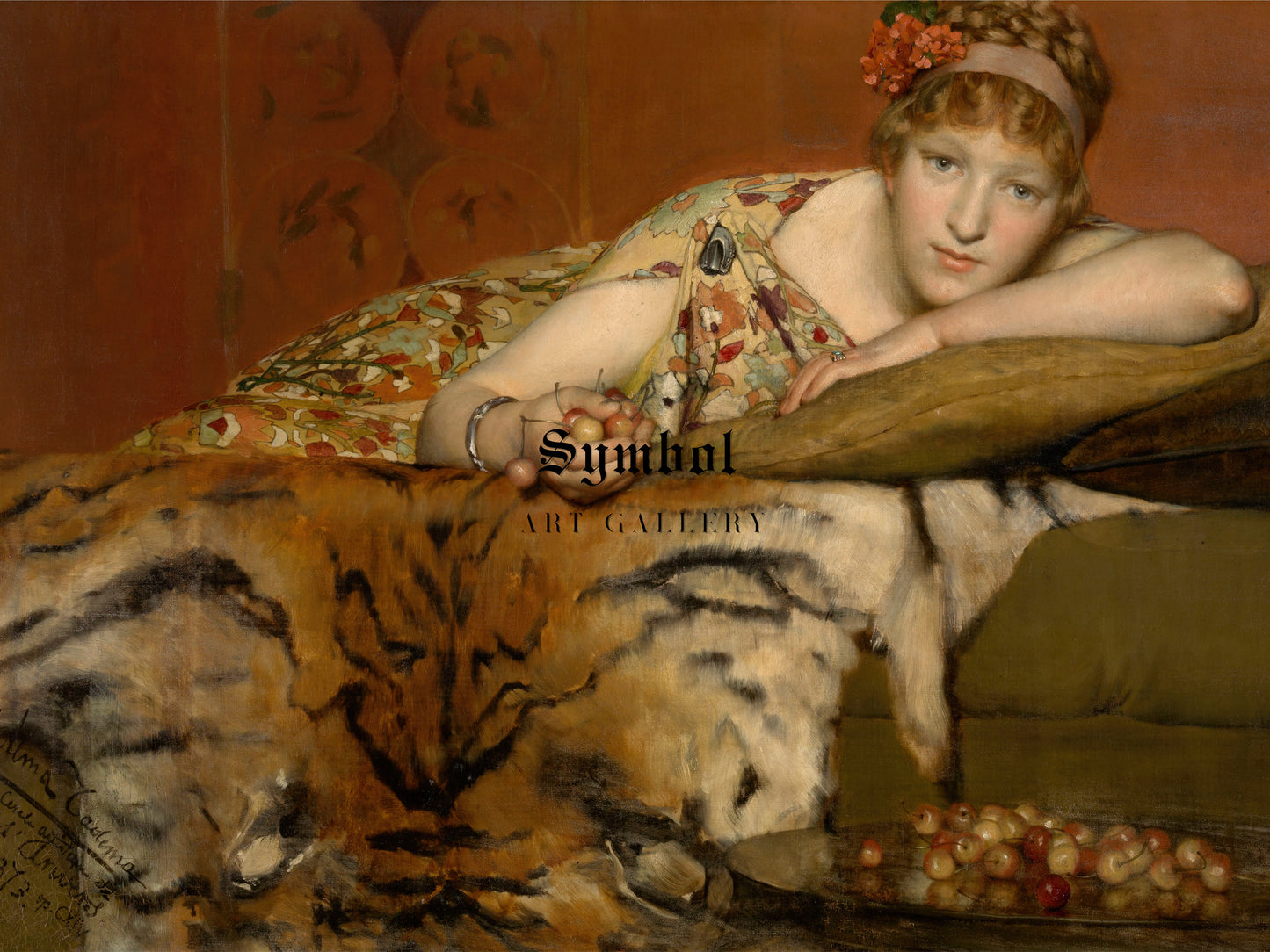 Cherries by Lawrence Alma Tadema 1873, Wall Art Print, Fine Art Reproduction, Museum Quality Decor, Poster