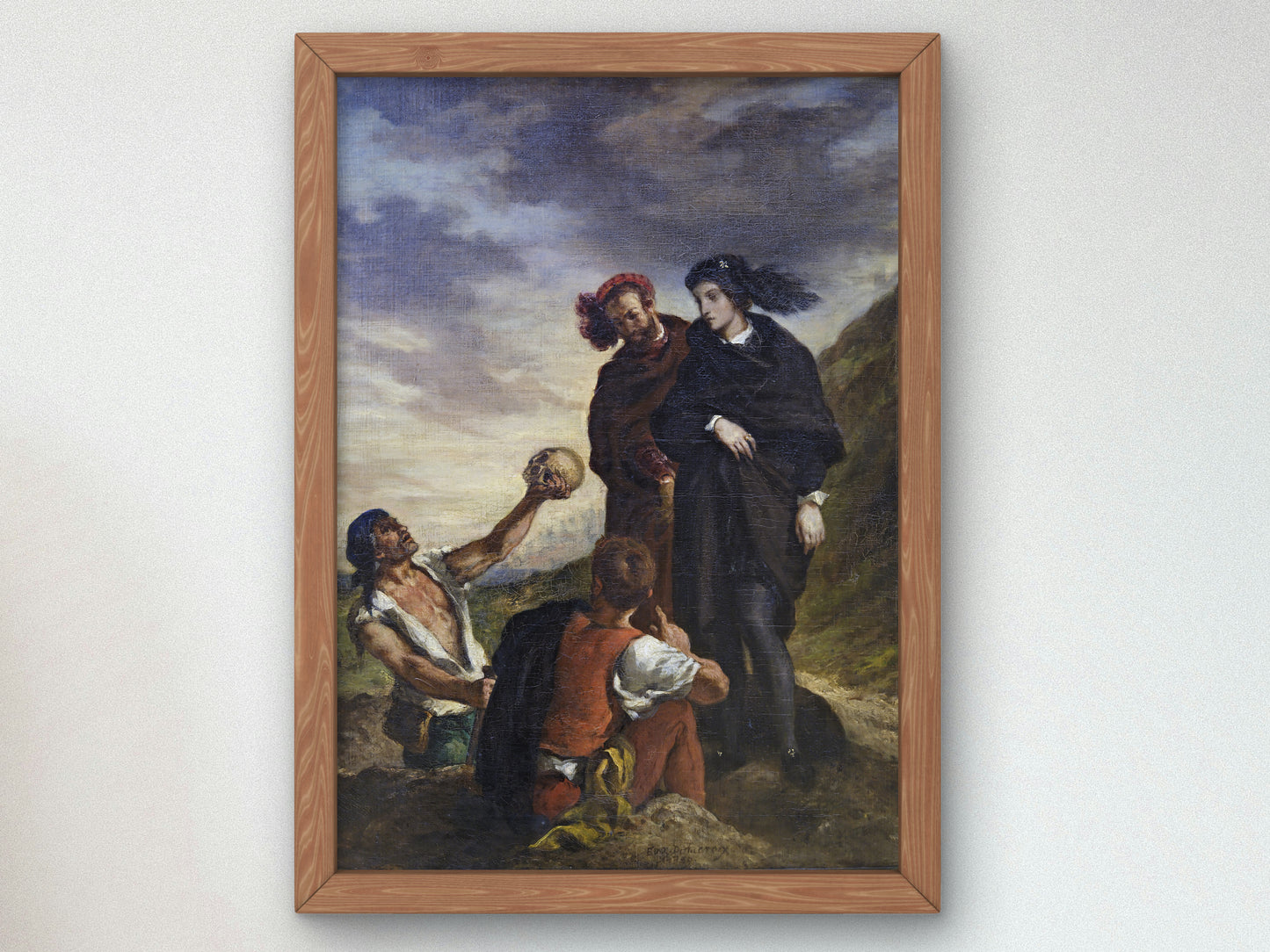 Hamlet et Horatio au cimetière by Eugène Delacroix 1839, Wall Art Print, Fine Art Reproduction, Museum Quality Decor, Poster