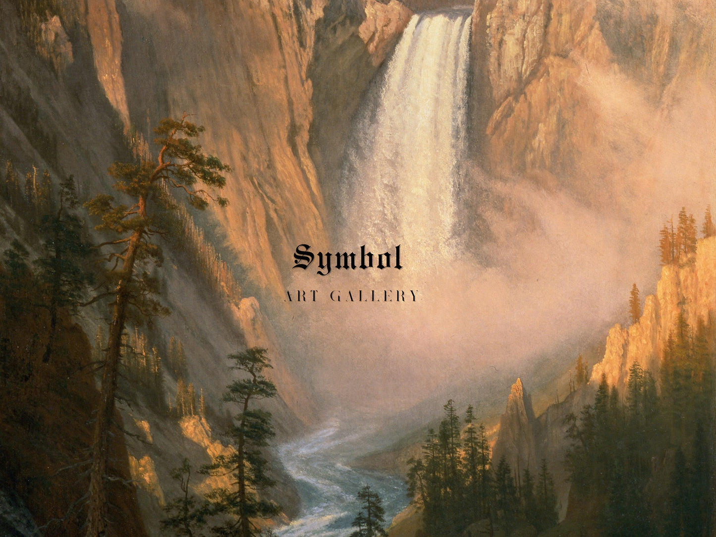 Yellowstone Falls by Albert Bierstadt 1881, Wall Art Print, Fine Art Reproduction, Museum Quality Decor, Poster
