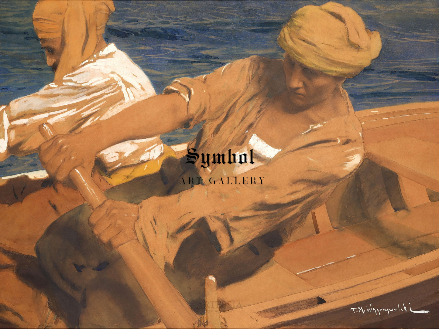 Rowers by Feliks Michał Wygrzywalski, Wall Art Print, Fine Art Reproduction, Museum Quality Decor, Poster