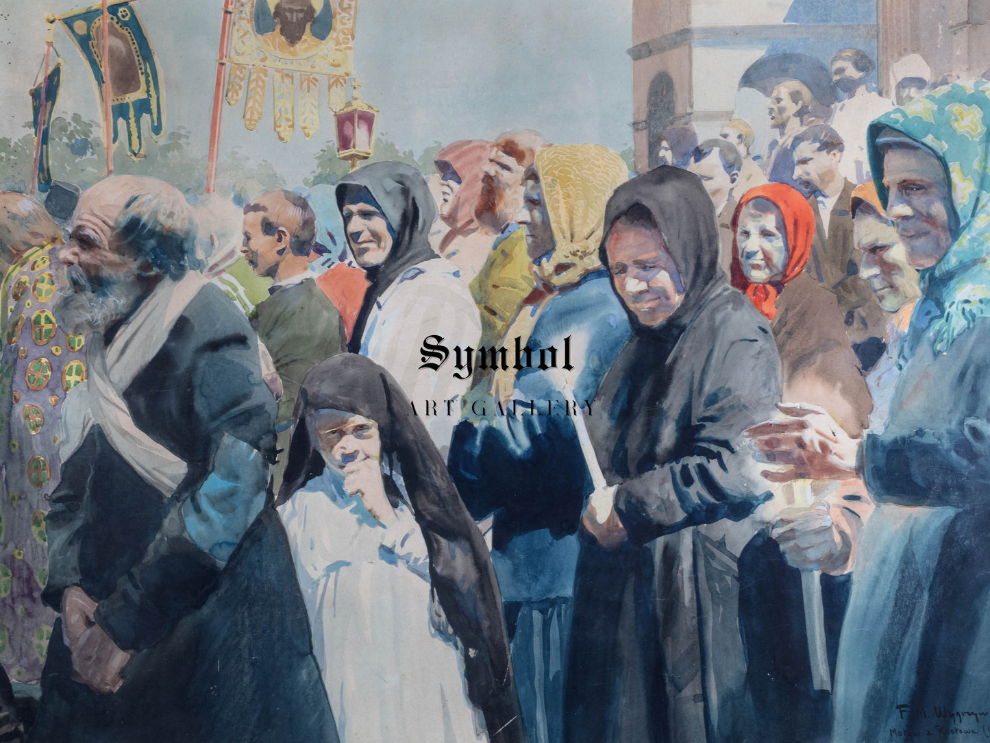 Scene from Rostov by Feliks Michał Wygrzywalski 1920, Wall Art Print, Fine Art Reproduction, Museum Quality Decor, Poster