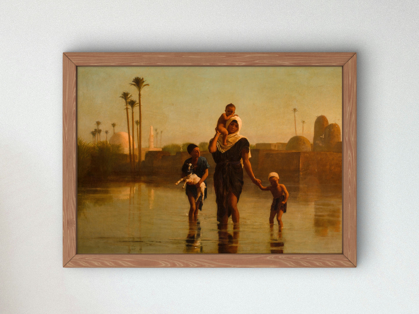 The Way from the Village, Time of Inundation by Frederick Goodall, Wall Art Print, Fine Art Reproduction, Museum Quality Decor, Poster