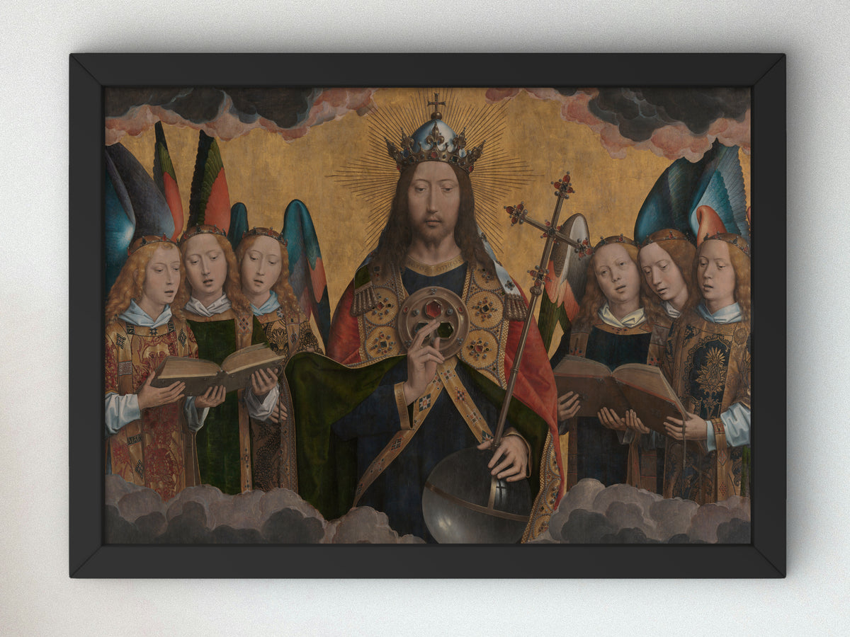 God the Father with Singing Angels by Hans Memling 1483, Wall Art Print, Fine Art Reproduction, Museum Quality Decor, Poster
