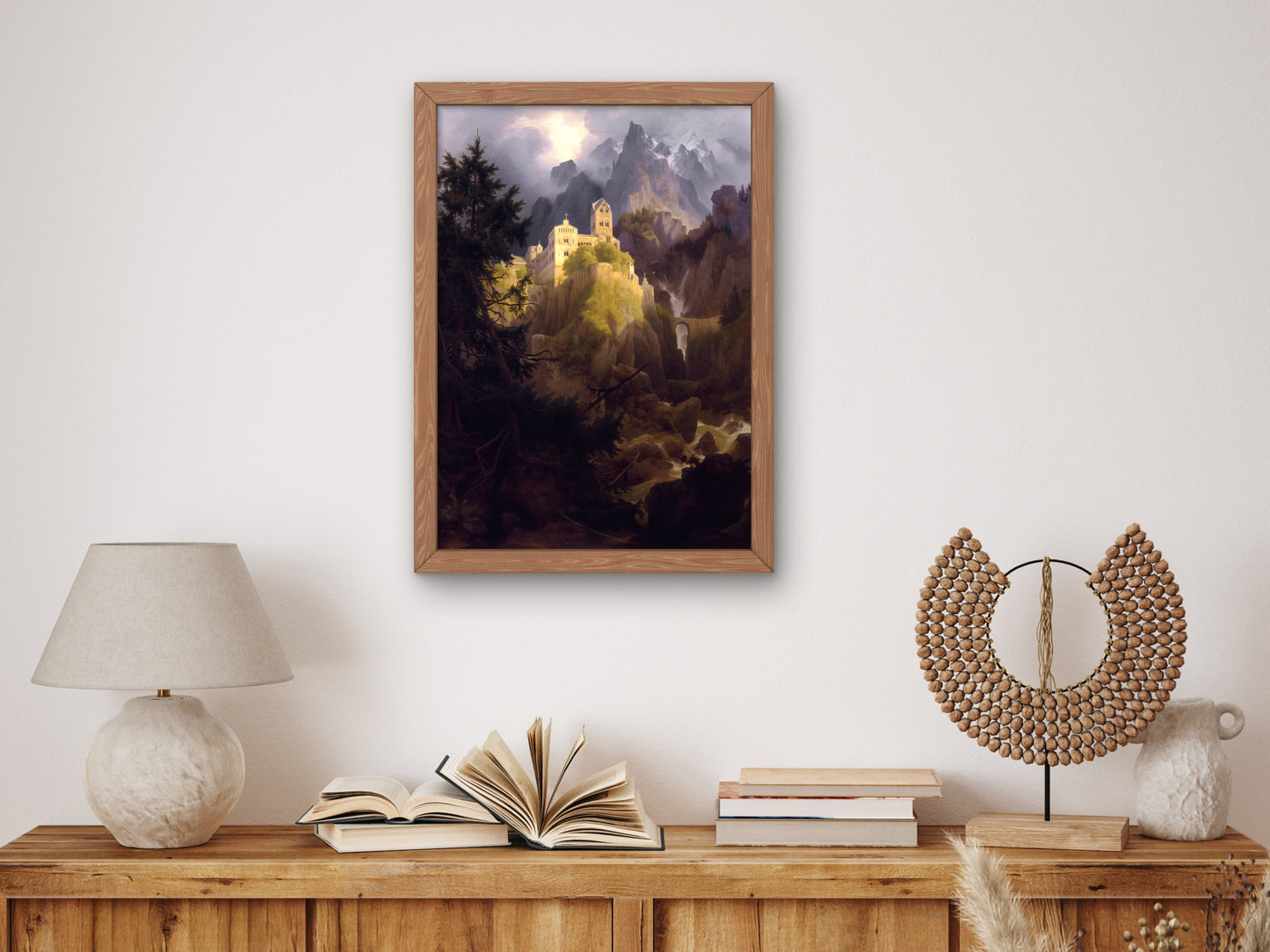 Monastery Burgeis in Tyrol by Karl Eduard Biermann 1832, Wall Art Print, Fine Art Reproduction, Museum Quality Decor, Poster