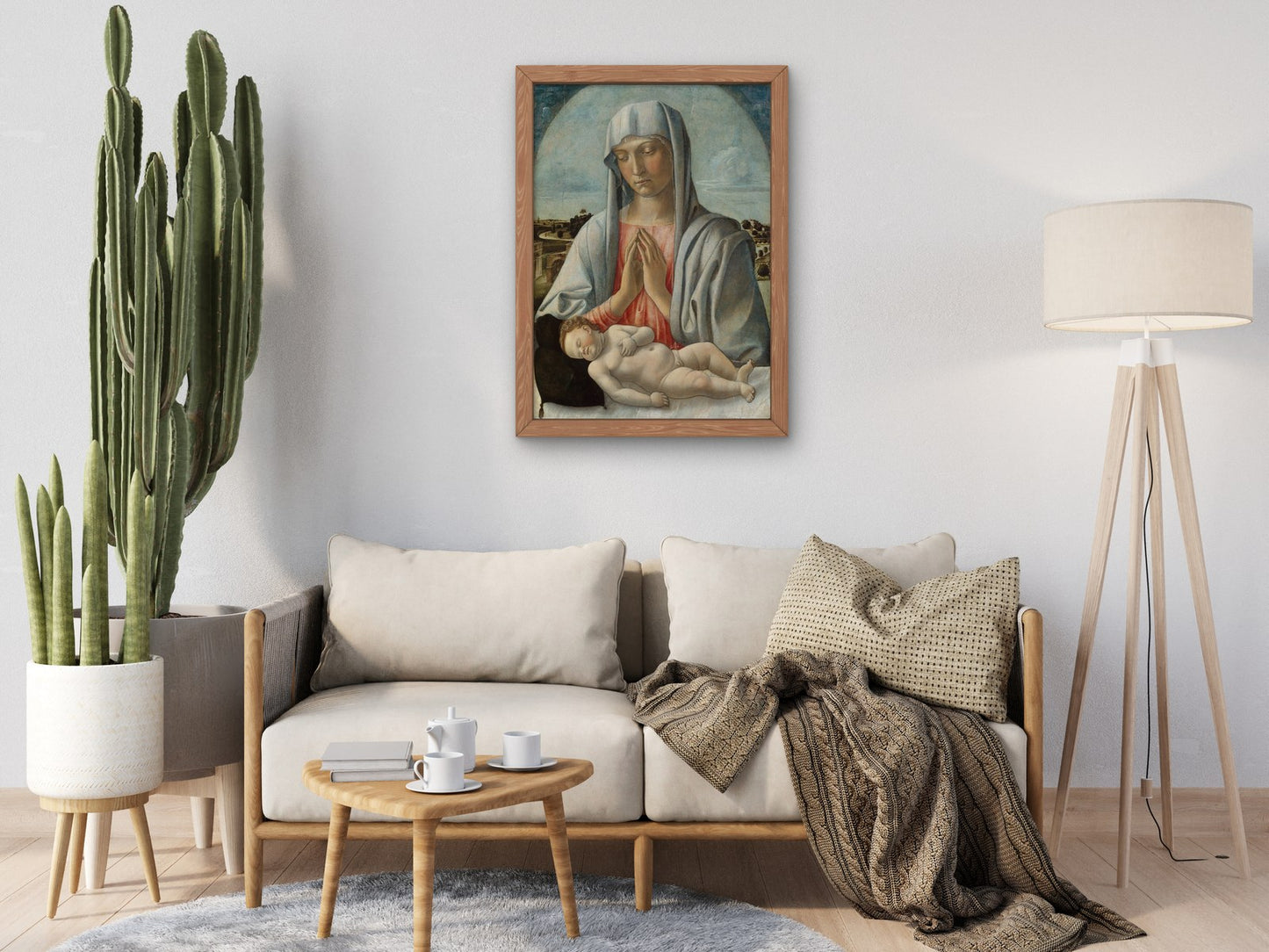 Madonna Adoring the Sleeping Child by Giovanni Bellini 1460, Wall Art Print, Fine Art Reproduction, Museum Quality Decor, Poster