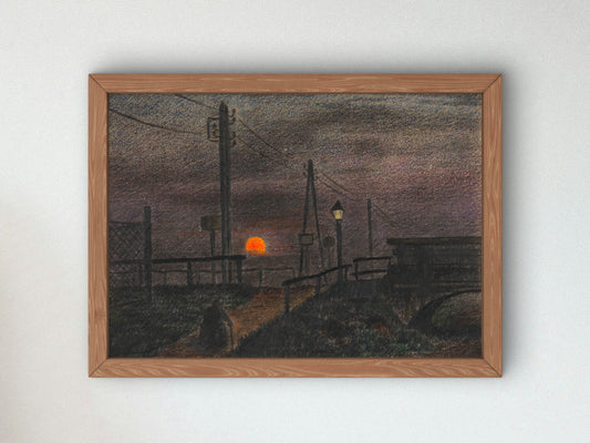Rising Moon by Karl Wiener 1924, Wall Art Print, Fine Art Reproduction, Museum Quality Decor, Poster