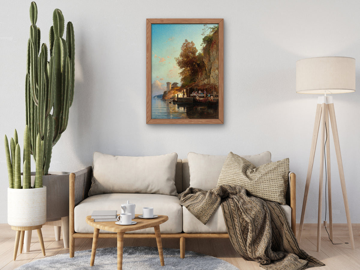 Refuge by the Sea by Hermann David Salomon Corrodi, Wall Art Print, Fine Art Reproduction, Museum Quality Decor, Poster