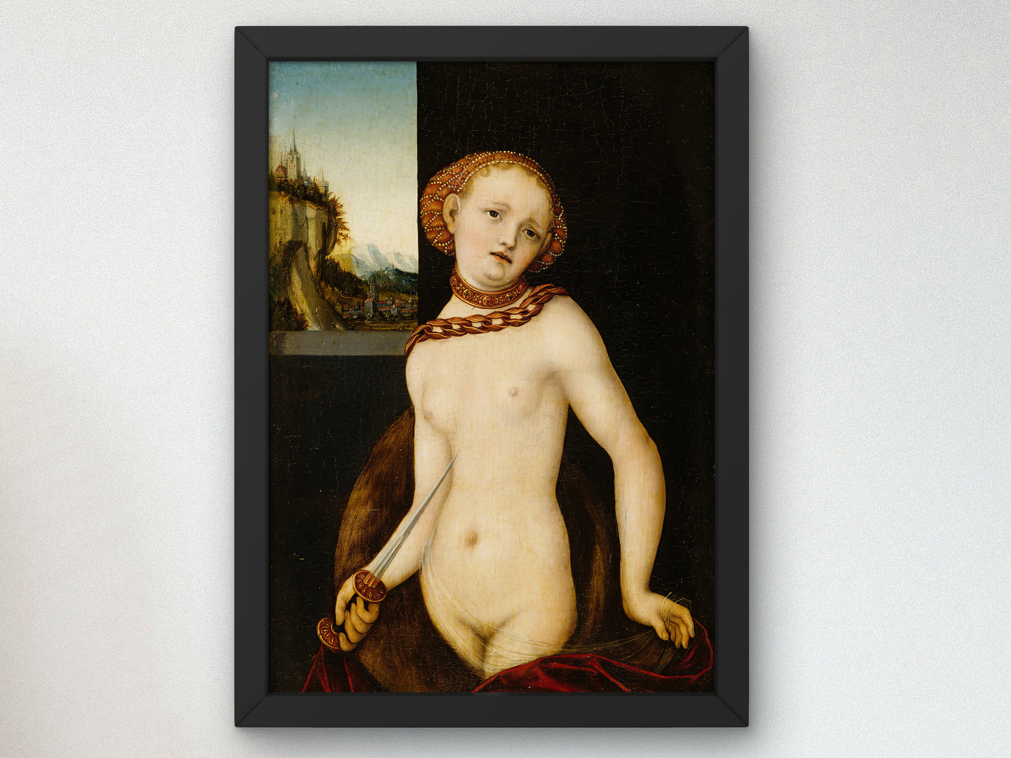 Lucretia by Lucas Cranach the Elder 1530, Wall Art Print, Fine Art Reproduction, Museum Quality Decor, Poster