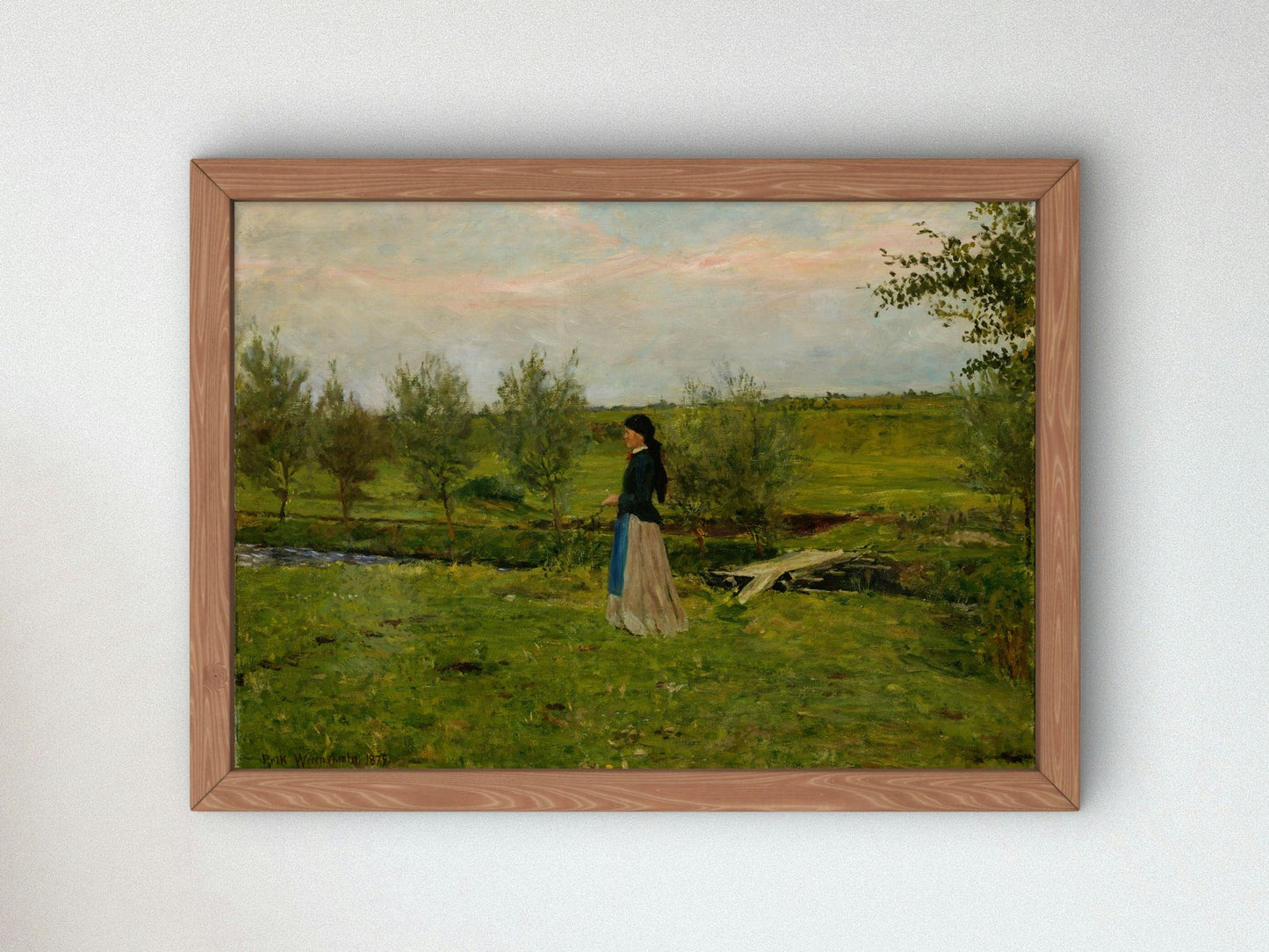 Evening at Pipping by Erik Werenskiold 1879, Wall Art Print, Fine Art Reproduction, Museum Quality Decor, Poster