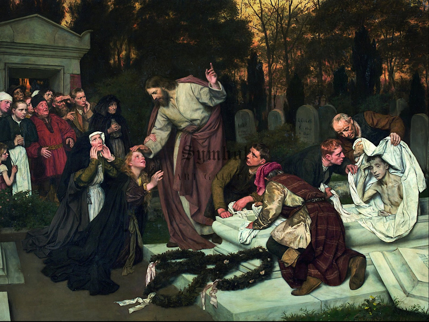The Raising of Lazarus by Eduard Gebhardt 1896, Wall Art Print, Fine Art Reproduction, Museum Quality Decor, Poster