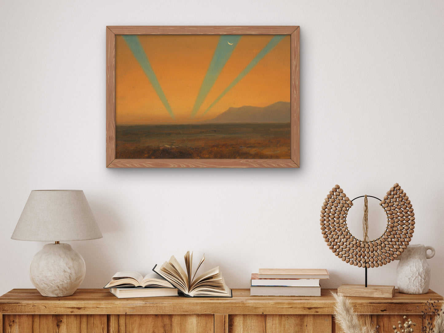 Landscape with Sunset by Frederic Edwin Church 1860, Wall Art Print, Fine Art Reproduction, Museum Quality Decor, Poster