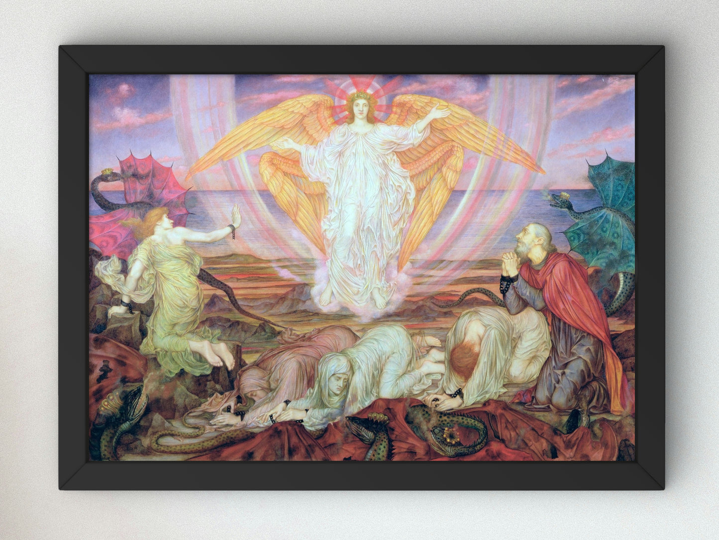 Death of a Dragon by Evelyn De Morgan 1914, Wall Art Print, Fine Art Reproduction, Museum Quality Decor, Poster