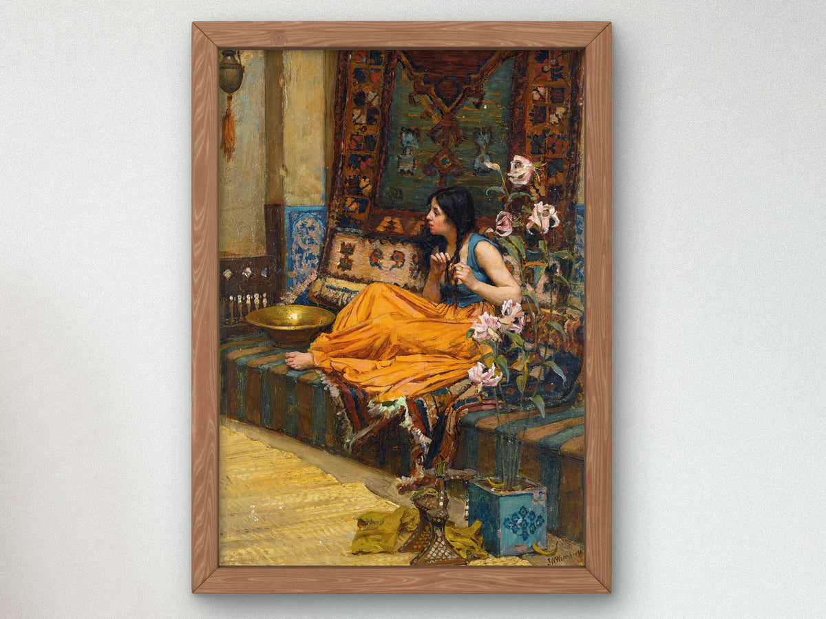 In the Harem by John William Waterhouse 1909, Wall Art Print, Fine Art Reproduction, Museum Quality Decor, Poster