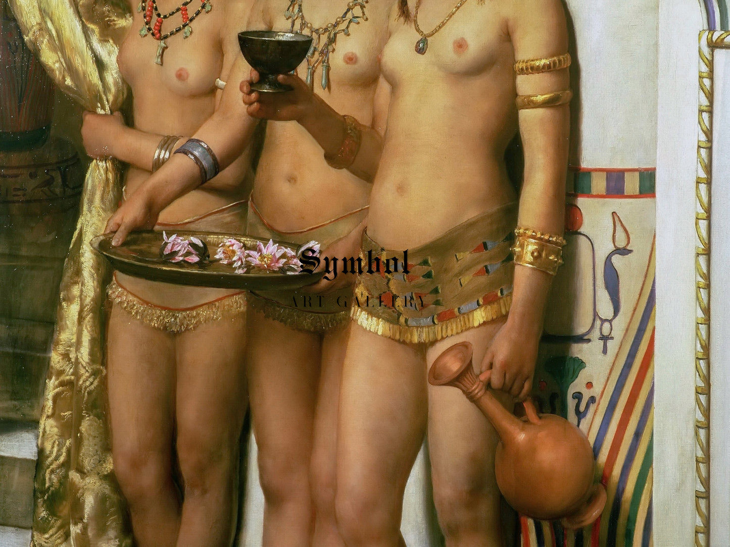 Pharaoh's Handmaidens by John Collier 1883, Wall Art Print, Fine Art Reproduction, Museum Quality Decor, Poster