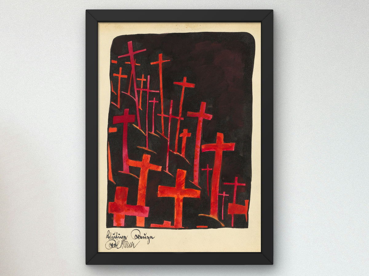 Bloody Crosses by Karl Wiener 1923, Wall Art Print, Fine Art Reproduction, Museum Quality Decor, Poster