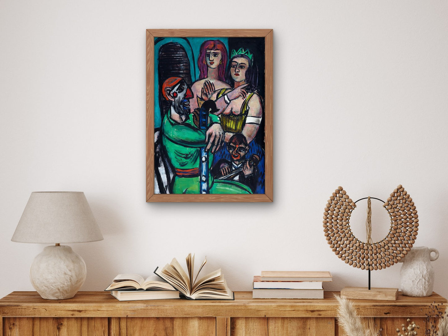 Clown with Women and Young Clown by Max Beckmann 1950, Wall Art Print, Fine Art Reproduction, Museum Quality Decor, Poster