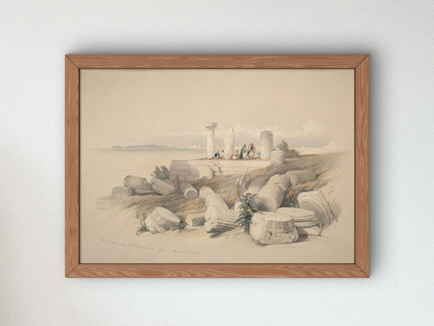 Ruins Called Om El Hamed near Tyre by David Roberts 1839, Wall Art Print, Fine Art Reproduction, Museum Quality Decor, Poster
