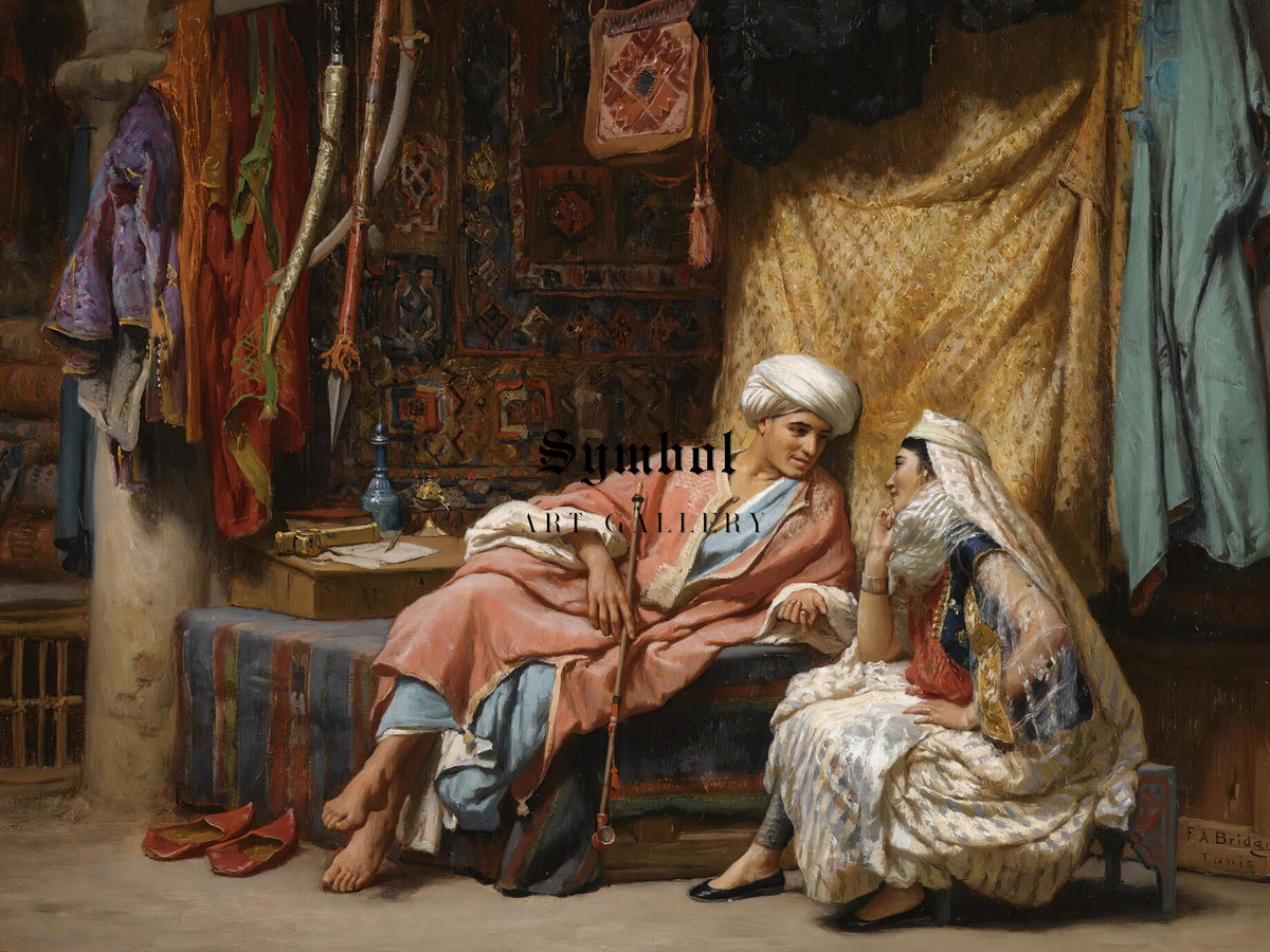 In the Souk Tunis by Frederick Arthur Bridgman 1874, Wall Art Print, Fine Art Reproduction, Museum Quality Decor, Poster