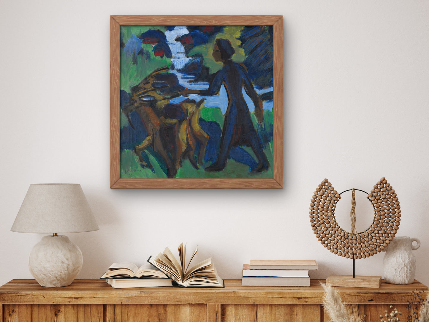 Woman with Goat by Ernst Ludwig Kirchner 1938, Wall Art Print, Fine Art Reproduction, Museum Quality Decor, Poster