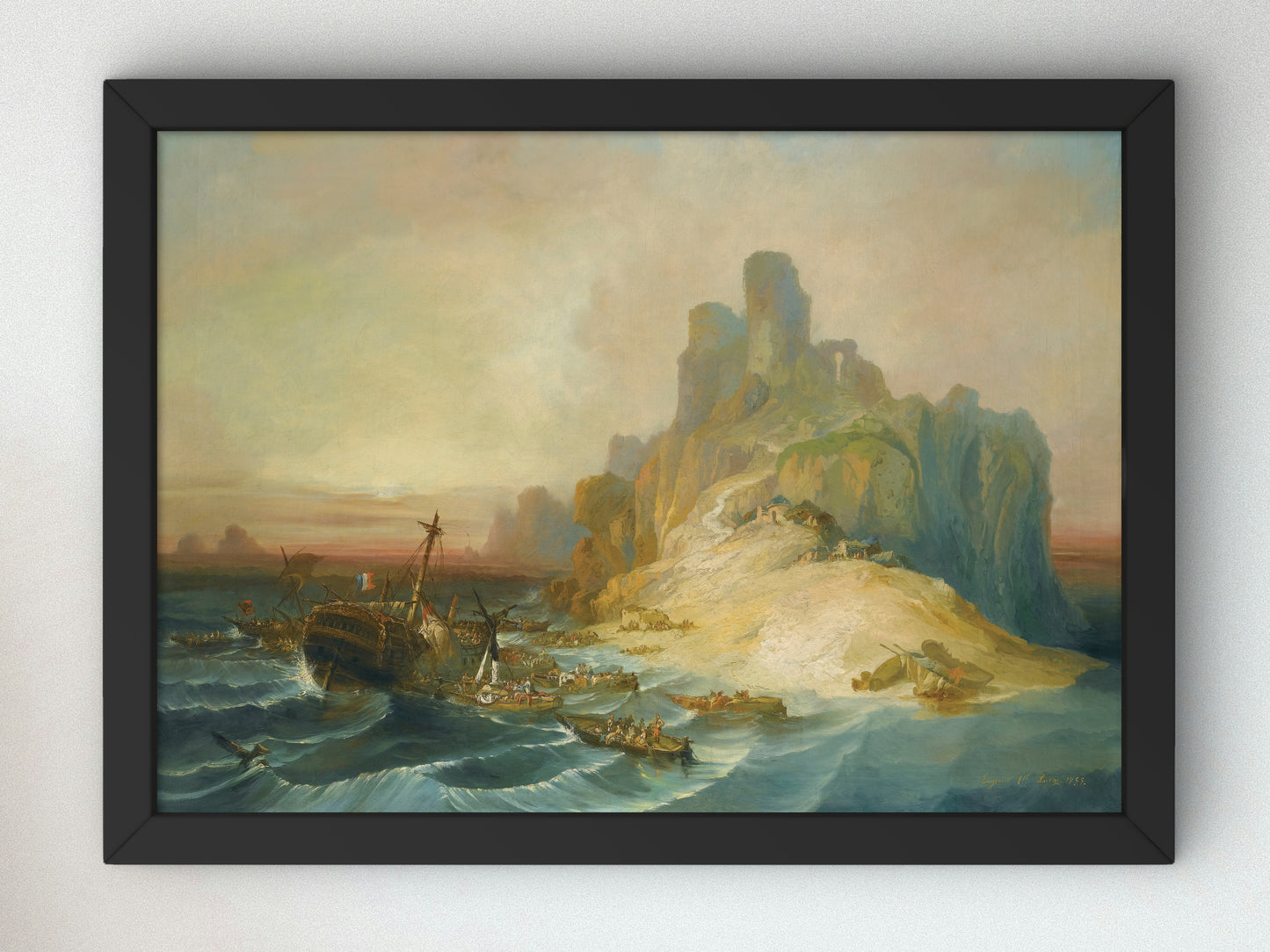 Shipwreck Off the Coast by Eugenio Lucas Velázquez 1855, Wall Art Print, Fine Art Reproduction, Museum Quality Decor, Poster