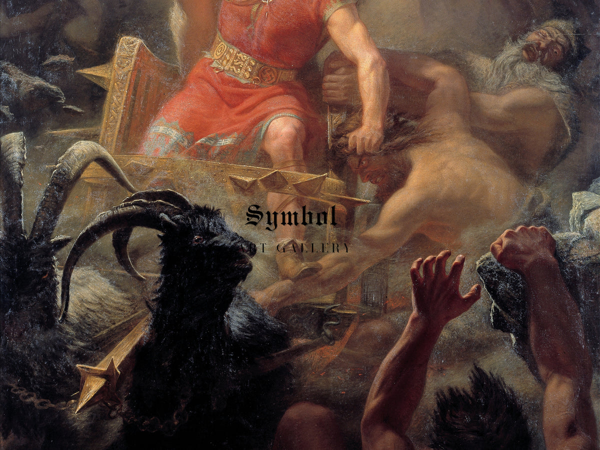 Tor's Fight with the Giants by Mårten Eskil Winge 1872, Wall Art Print, Fine Art Reproduction, Museum Quality Decor, Poster