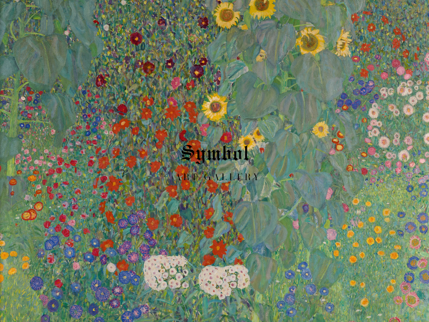 Farm Garden with Sunflowers by Gustav Klimt 1906, Wall Art Print, Fine Art Reproduction, Museum Quality Decor, Poster