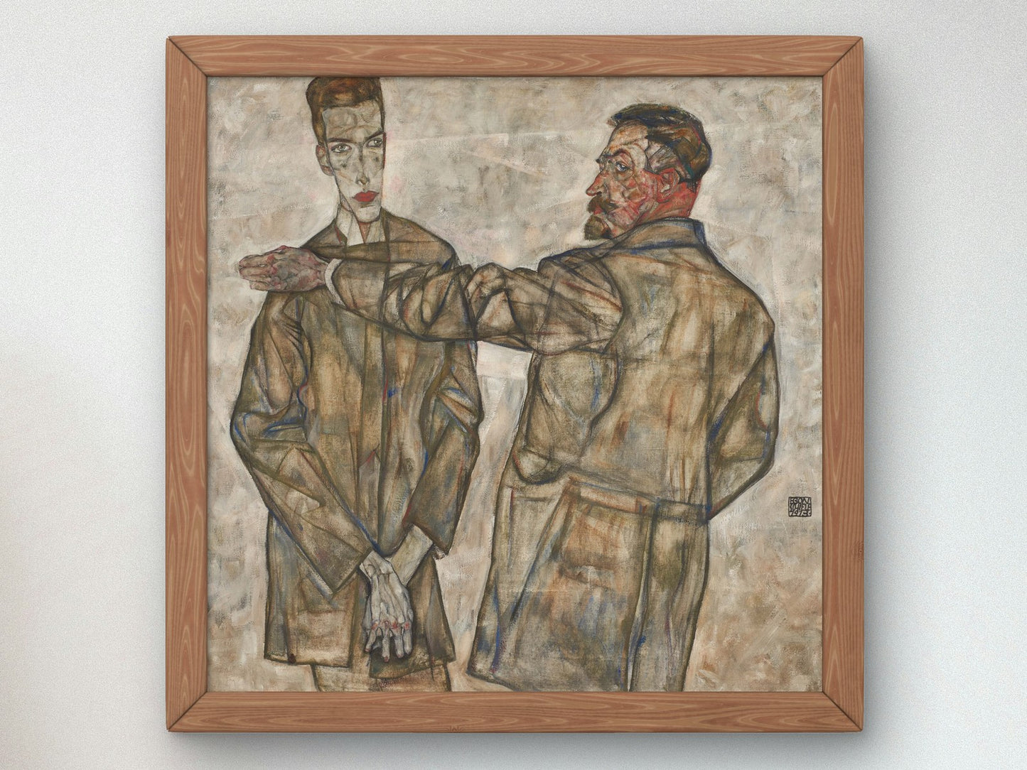 Double Portrait Benesch by Egon Schiele 1913, Wall Art Print, Fine Art Reproduction, Museum Quality Decor, Poster