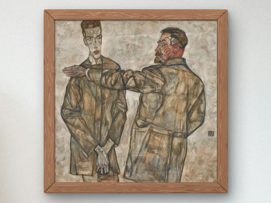 Double Portrait Benesch by Egon Schiele 1913, Wall Art Print, Fine Art Reproduction, Museum Quality Decor, Poster