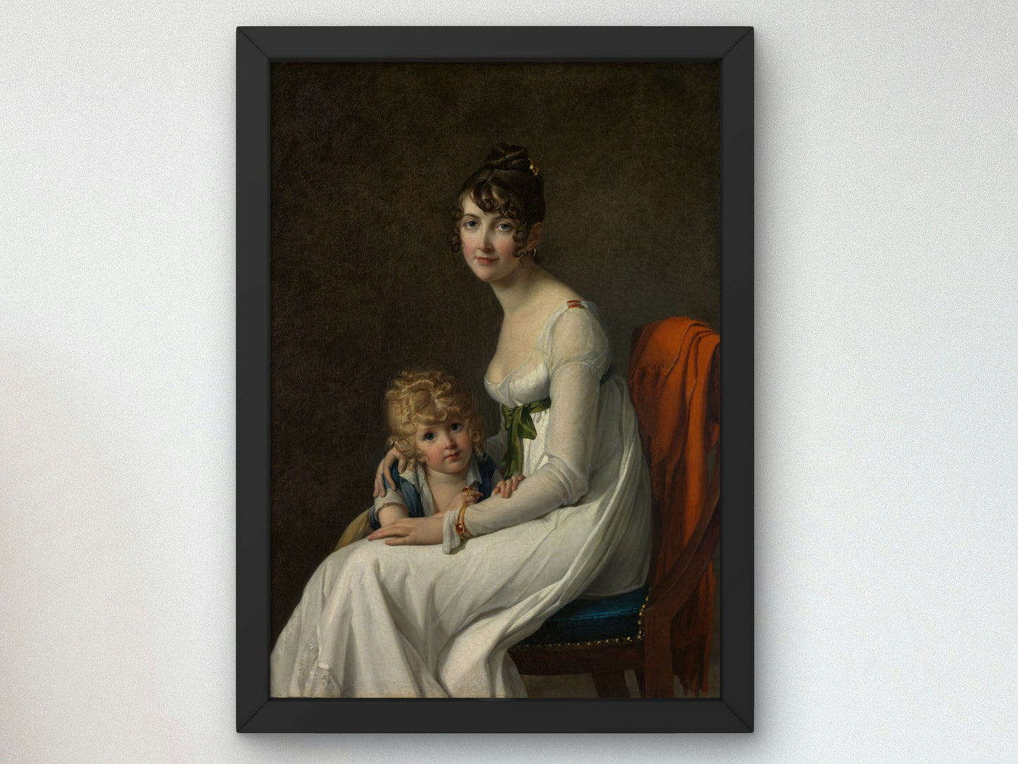 Portrait of a Woman and Her Son by François Marius Granet 1817, Wall Art Print, Fine Art Reproduction, Museum Quality Decor, Poster