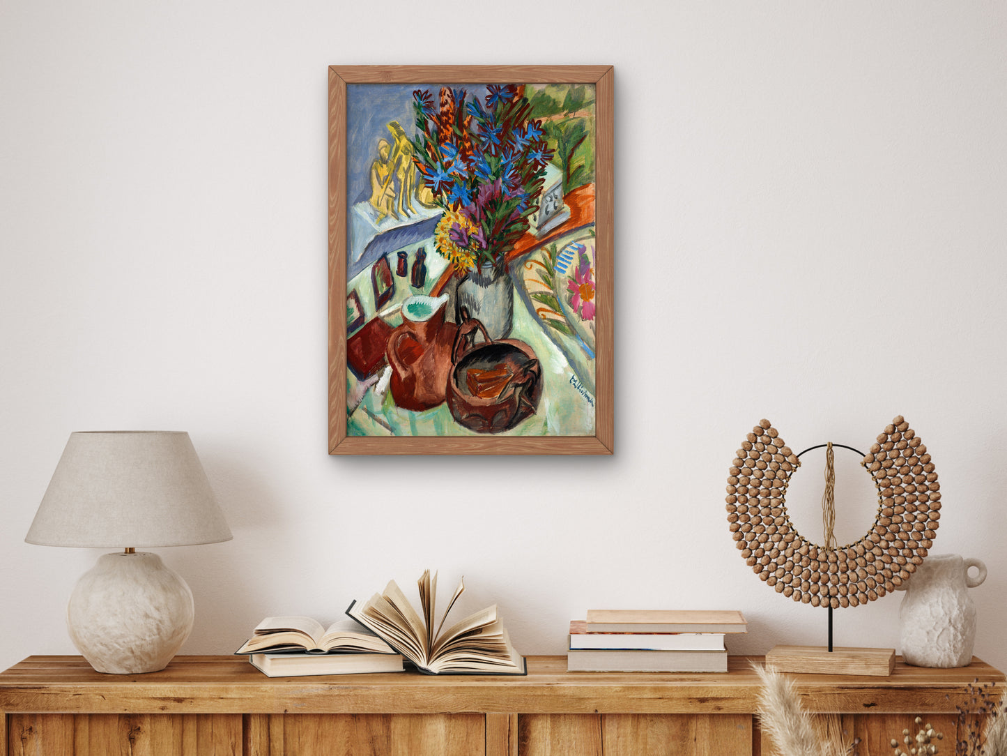 Still Life with Jug and African Bowl by Ernst Ludwig Kirchner 1912, Wall Art Print, Fine Art Reproduction, Museum Quality Decor, Poster