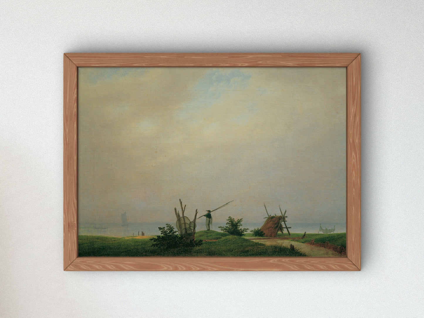 Beach with Fisherman by Caspar David Friedrich 1807, Wall Art Print, Fine Art Reproduction, Museum Quality Decor, Poster