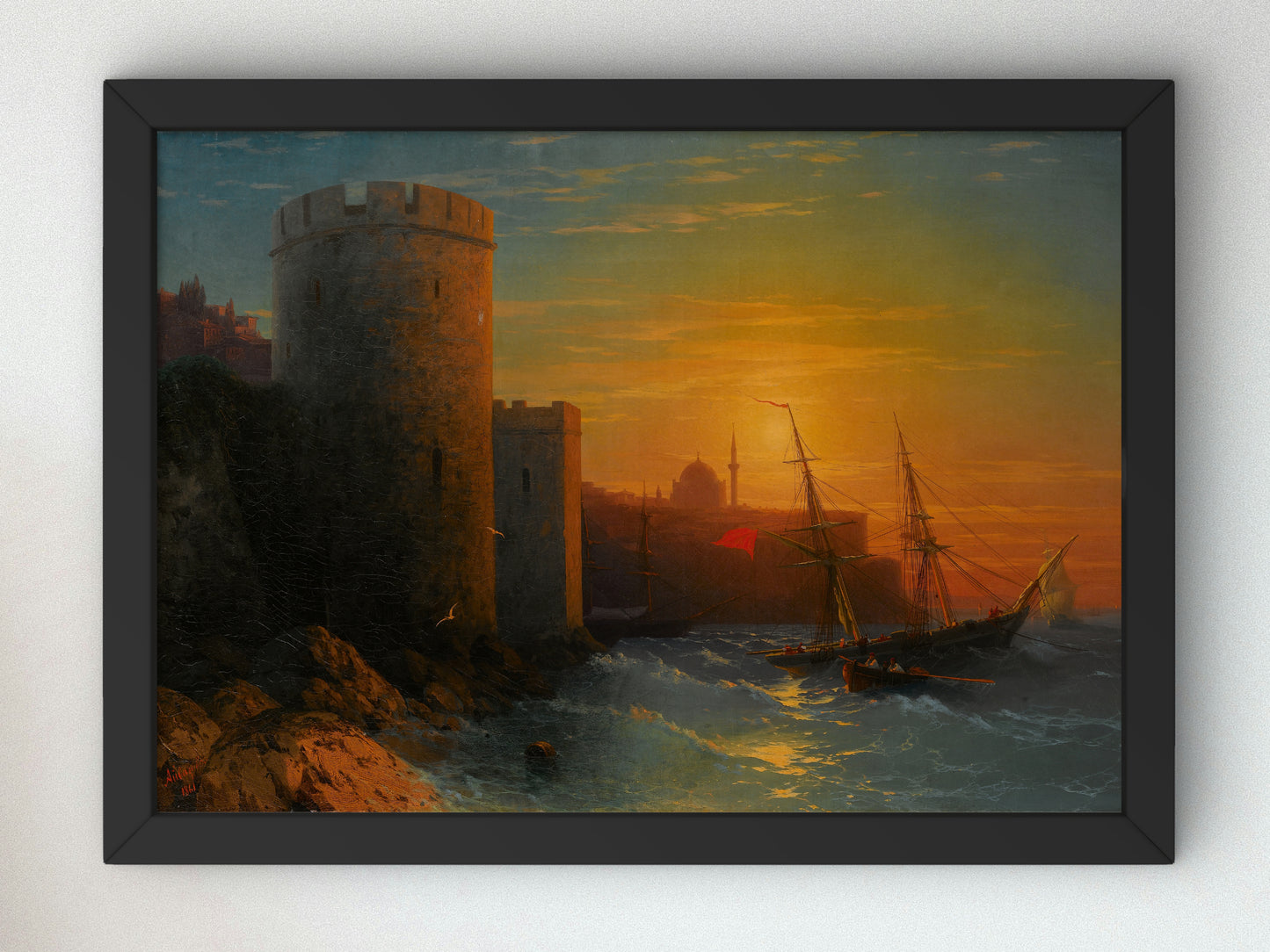 Sunset over Constantinople by Ivan Konstantinovich Aivazovsky 1861, Wall Art Print, Fine Art Reproduction, Museum Quality Decor, Poster